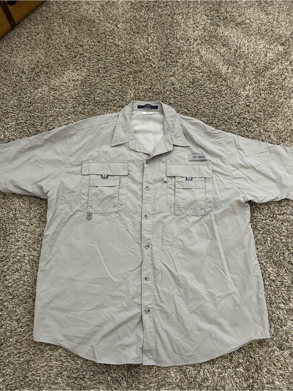 Columbia PFG Bahama II Fishing Shirt grey Men's XL Vented Omni-Shade